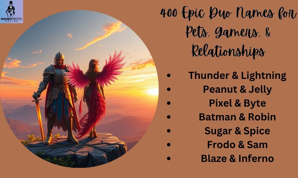 400 Epic Duo Names for Pets, Gamers, & Relationships