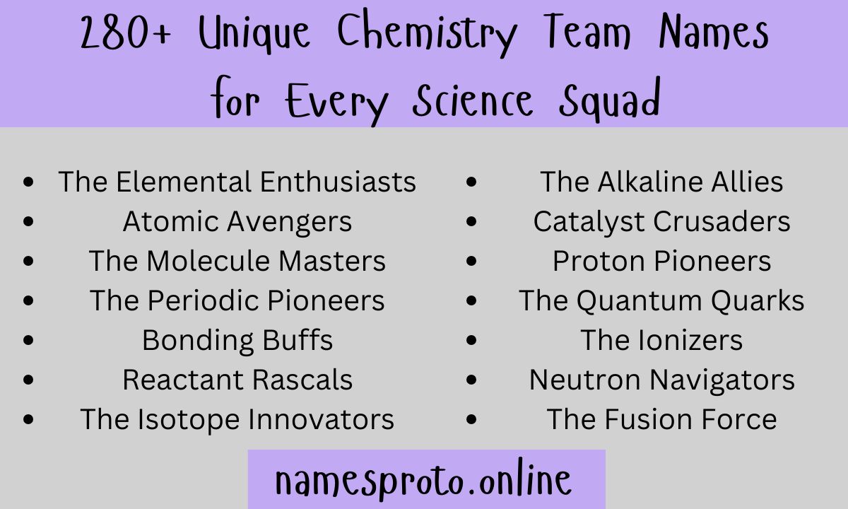 280+ Unique Chemistry Team Names for Every Science Squad