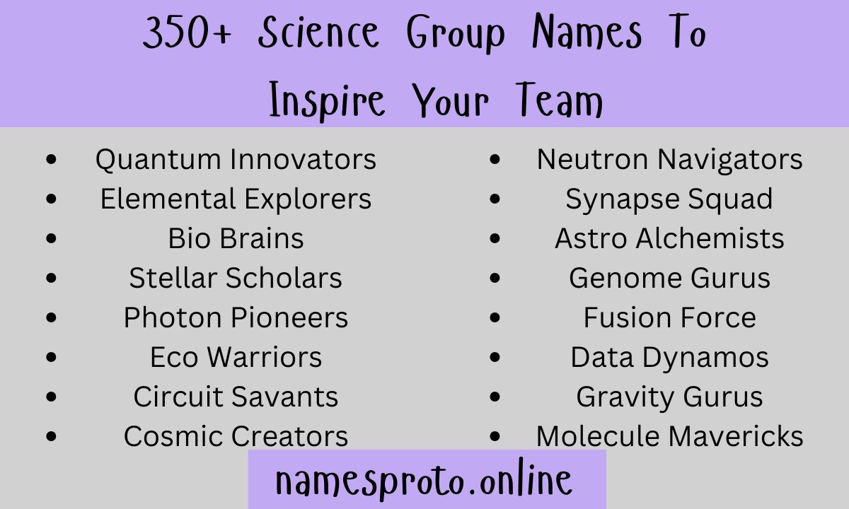 350+ Science Group Names To Inspire Your Team