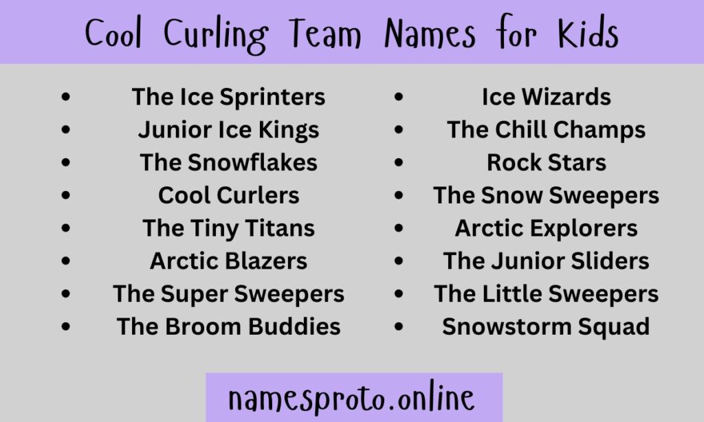 Cool Curling Team Names for Kids