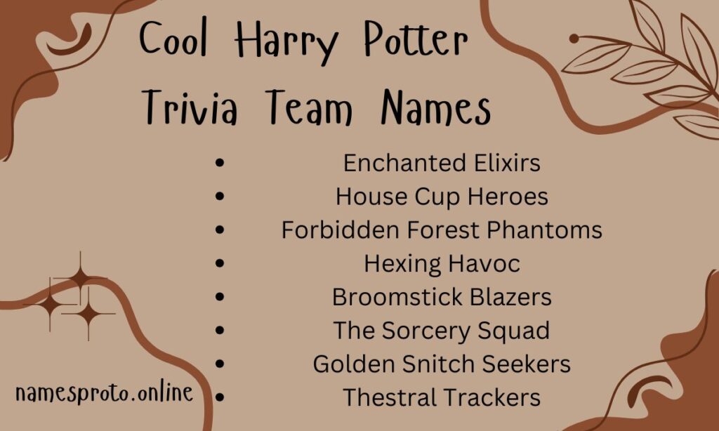 Cool Harry Potter Trivia Team Names