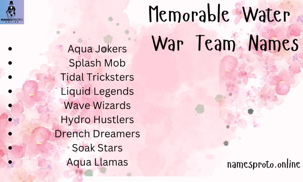 Memorable Water War Team Names