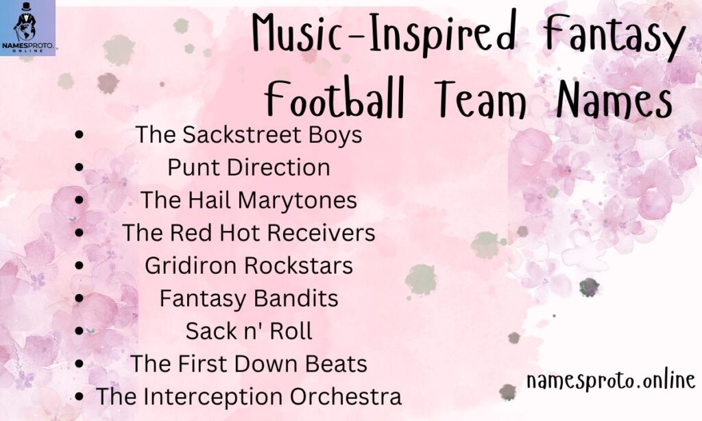 Music-Inspired Fantasy Football Team Names