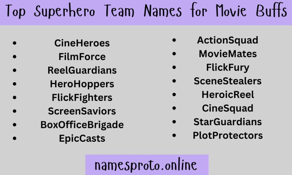 Top Superhero Team Names for Movie Buffs