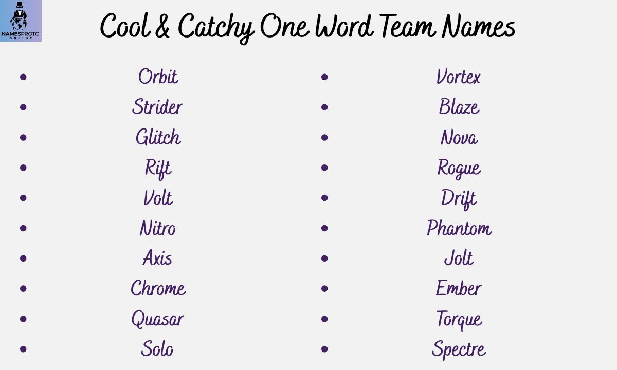 675 Cool & Catchy One Word Team Names Just for You!