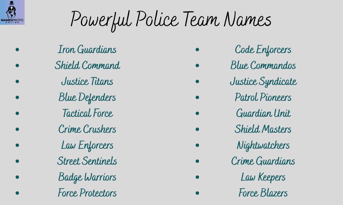 770+ Powerful Police Team Names to Inspire Your Department's Unity