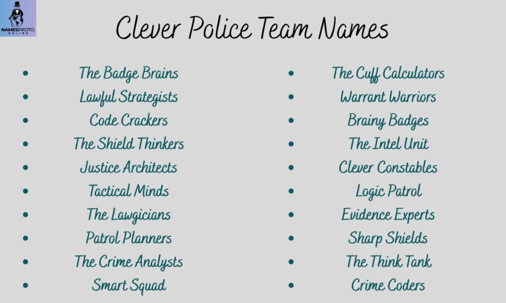 Clever Police Team Names